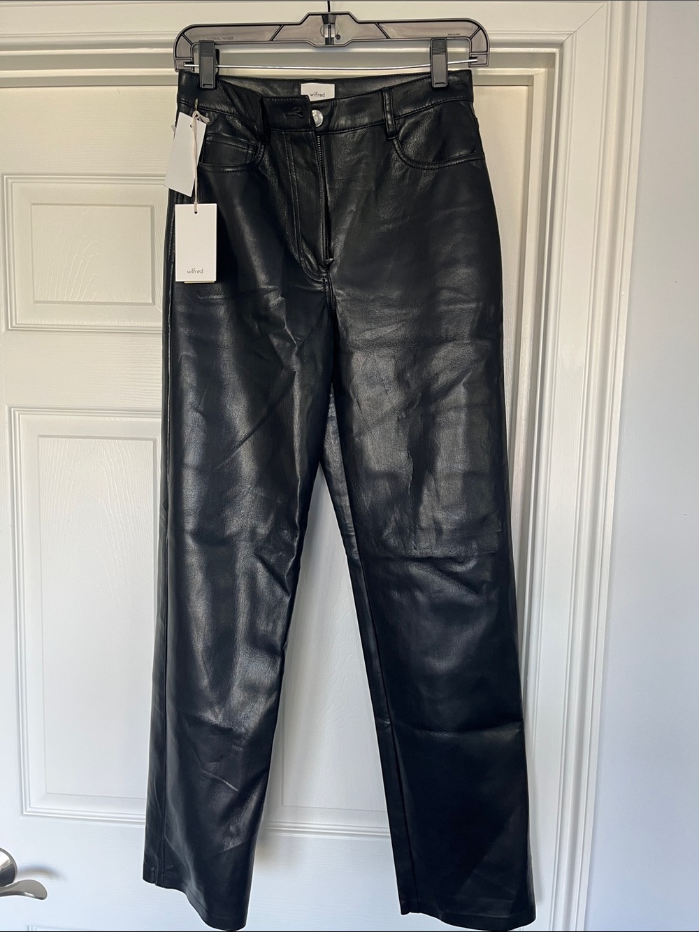 Wilfred Black Faux Leather Pants